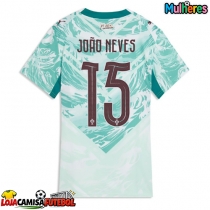 Camisa de Futebol Portugal Joao Neves #15 Equipamento Secundário Mulheres Mundo 2026 Manga Curta